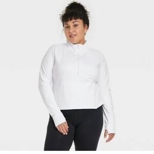 All in Motion White 1/2 Zip Jacket
